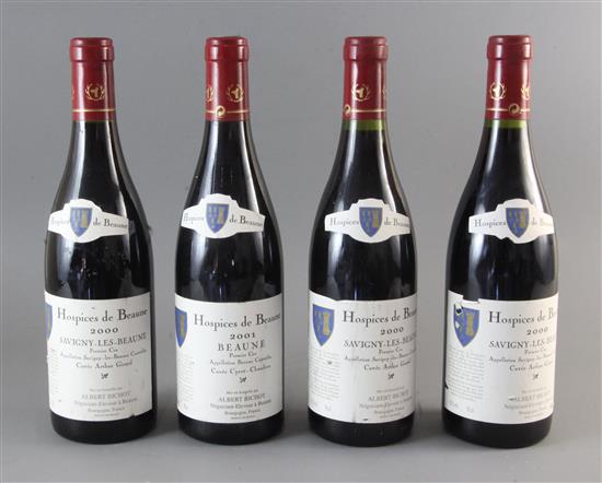 Four bottles of Hospices De Beaune, Savigny Les Beaune, 2000.